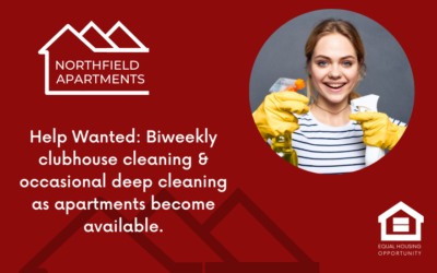 Cleaning Help Wanted at Northfield Apartments