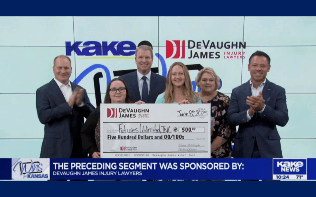 group photo of accepting donation